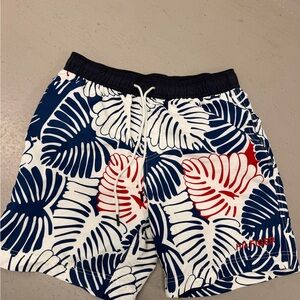 Tommy Hilfiger Men's Blue and Red Swim Shorts M
